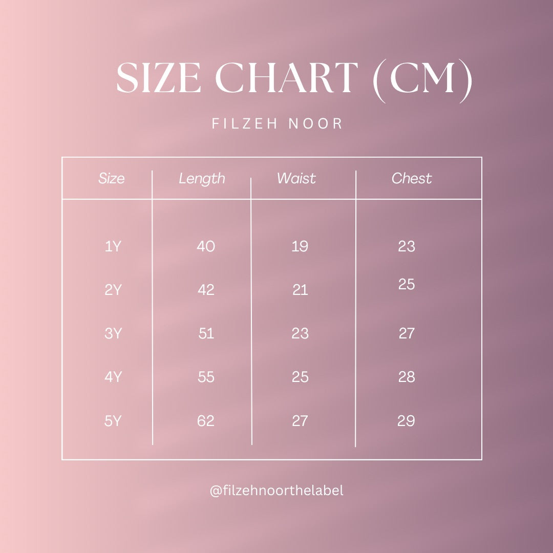  Lilac Royal Bow - SIZE CHART